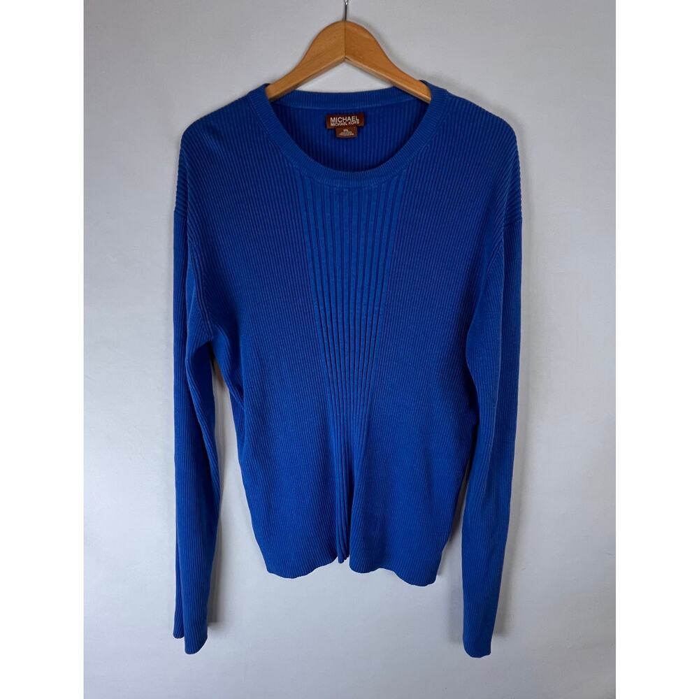 Michael Kors Men's Sweater Size XXL‎ Silk Blend Blue Crew Neck